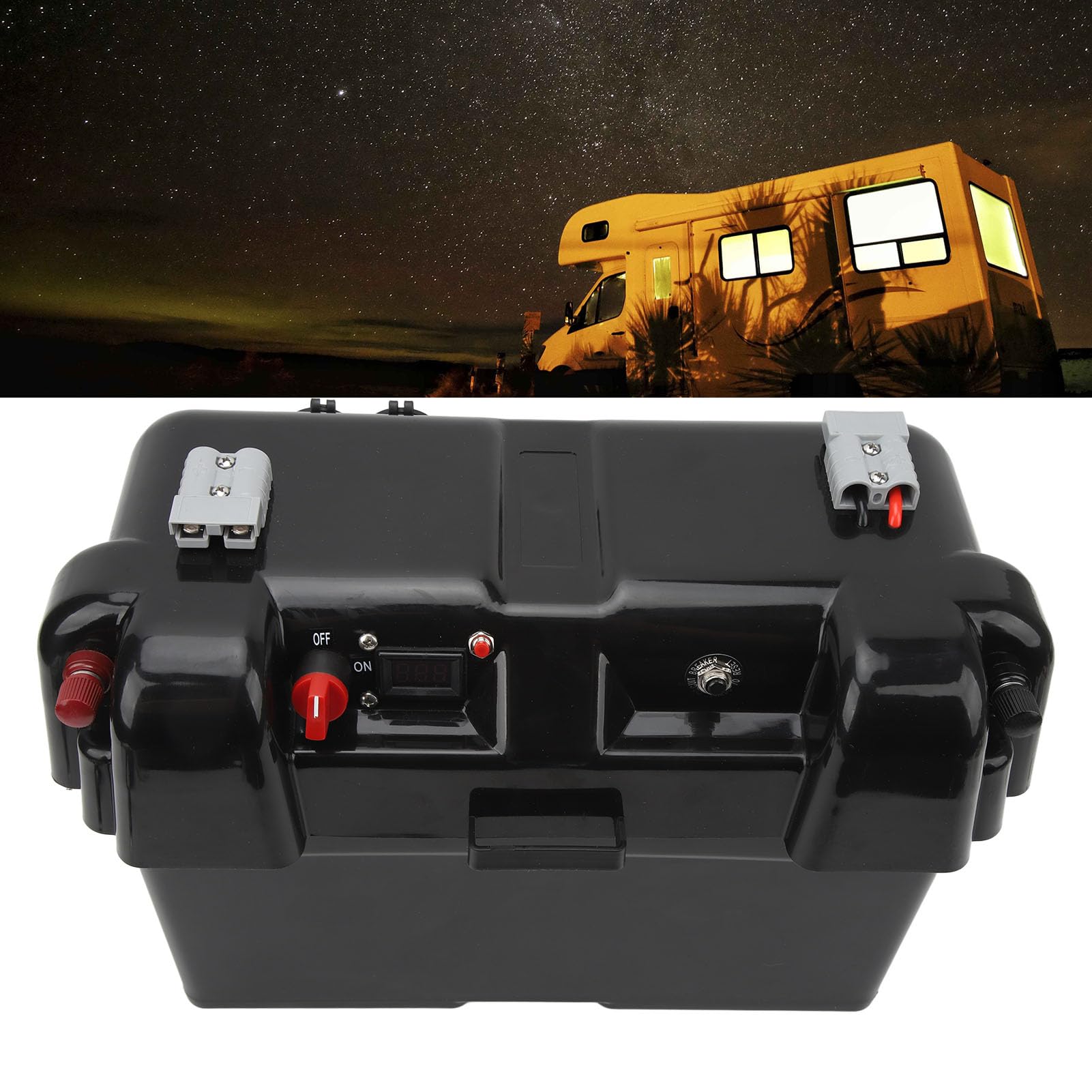 Centro de alimentación de batería inteligente para barco con conexión rápida y disyuntor de circuito de 10 A para camping, camión, motocicletas, diseño resistente a los impactos