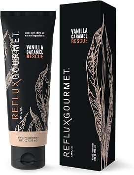 REFLUX GOURMET Vanilla Caramel Rescue Alginate Complex Digestive Support Formula, Made with Natural Ingredients 8 Fl. Oz