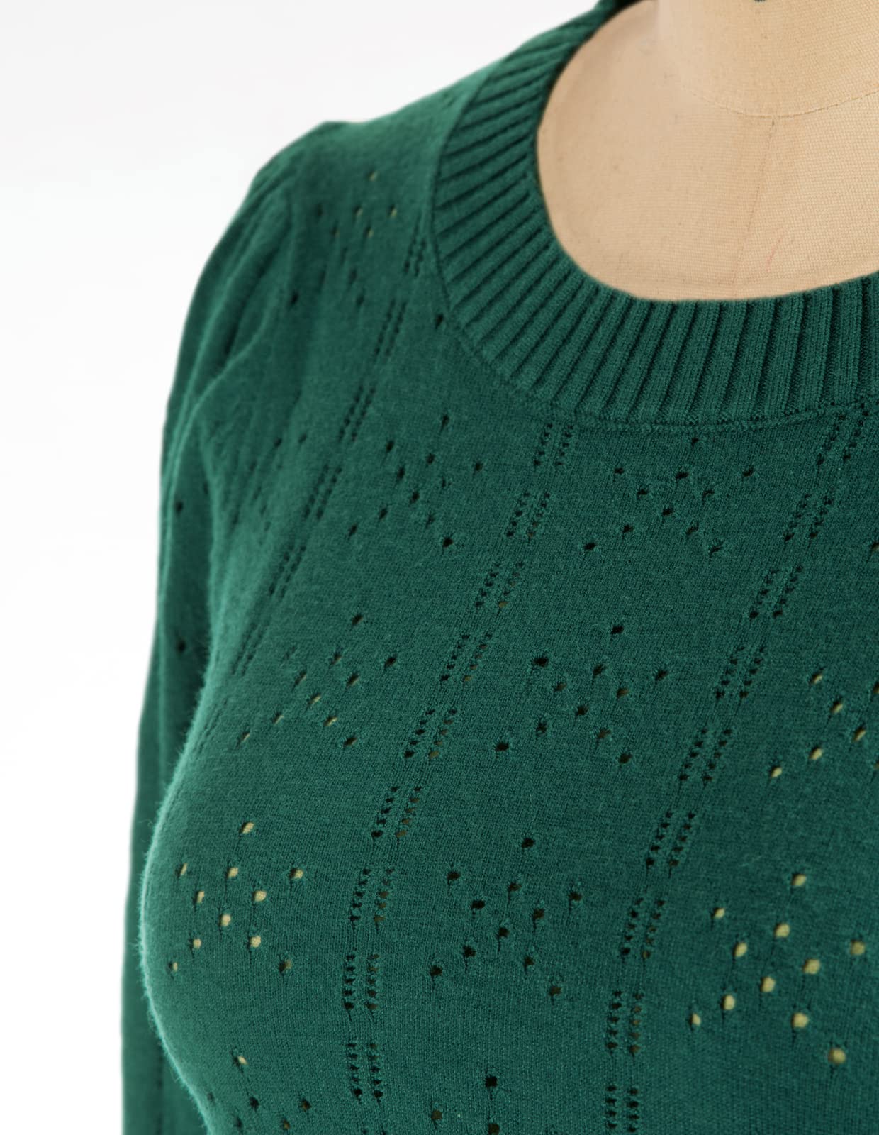 GRACE KARIN Maglia Elegante Donna a Manica Lunga con Scollo a Rotondo Tinta Unita
