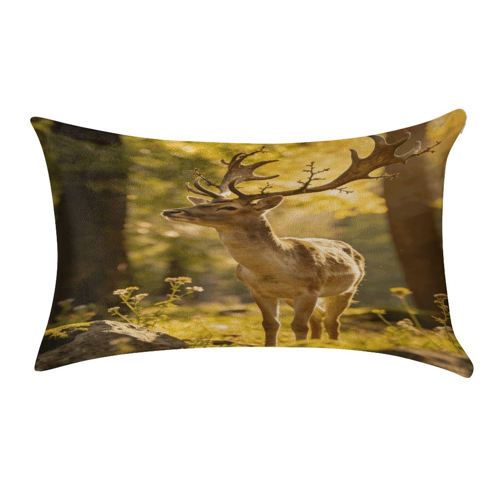 Fodpand Style Light Shining In The Forest Pillowcase,Elegant Designed Home Decor,Velvet Pillowcase,Soft And Cozy,Pillow Case Cover With Hidden Zipper For Bedroom, Sofa, Couch