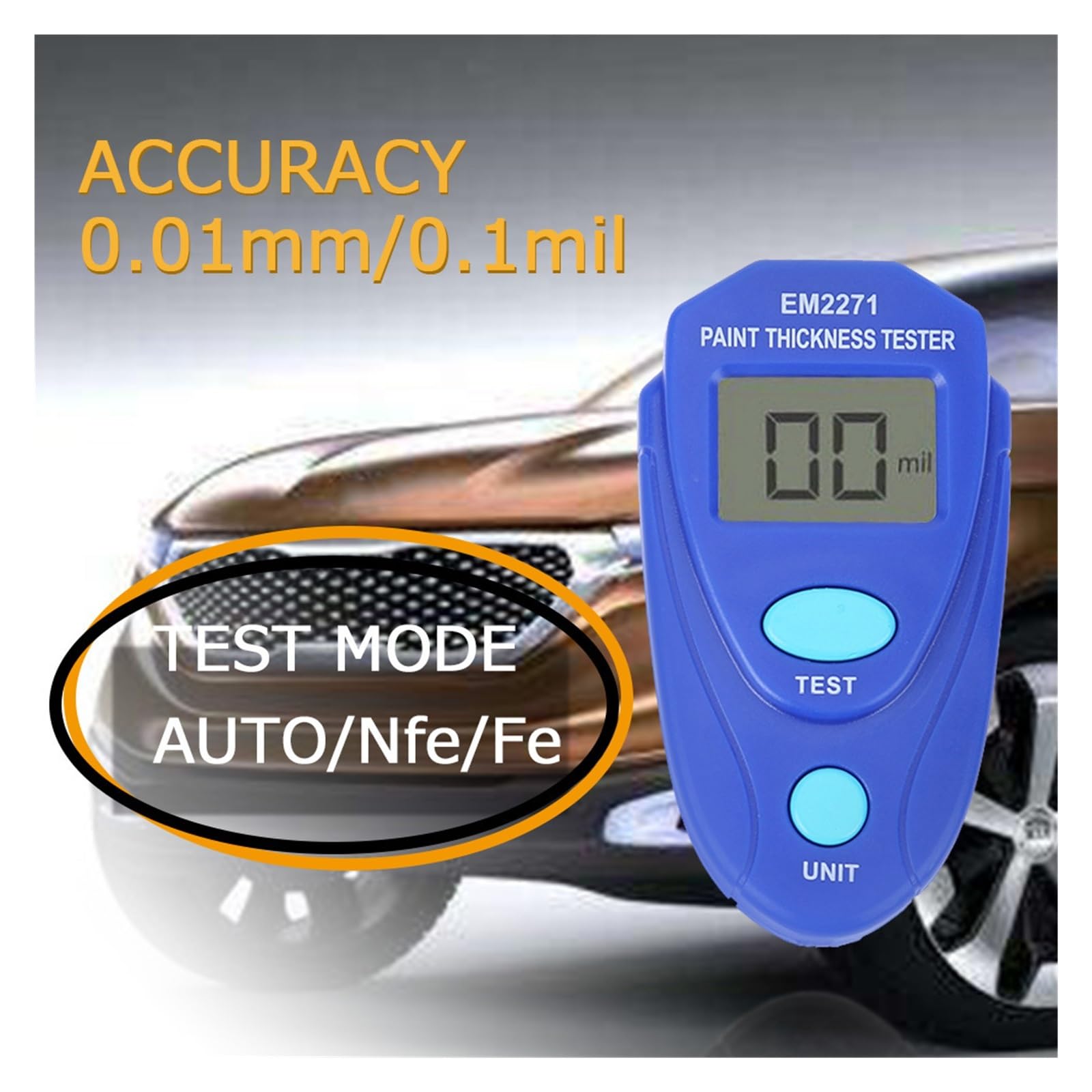 SNDWAY verfdiktemeter voor auto's, laagdiktemeter meter handheld met LCD- achtergrondverlichting, kopen vanaf een prijs van 56