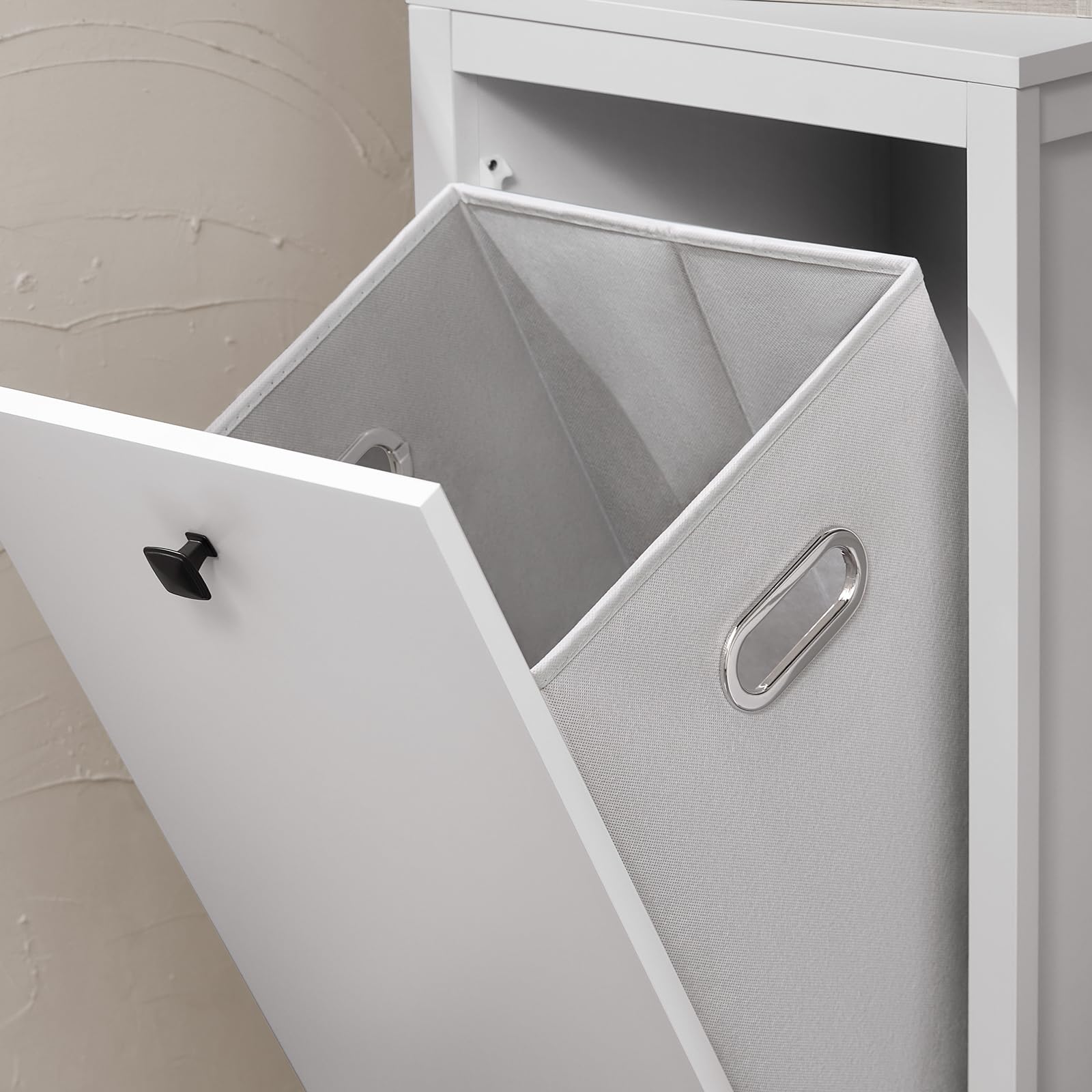 Wäscheschrank mit Korb, 90 cm hoch, Badezimmer-Aufbewahrungsbox, platzsparender Organizer, B 40 x T 35 cm, modernes Design für den Heimgebrauch