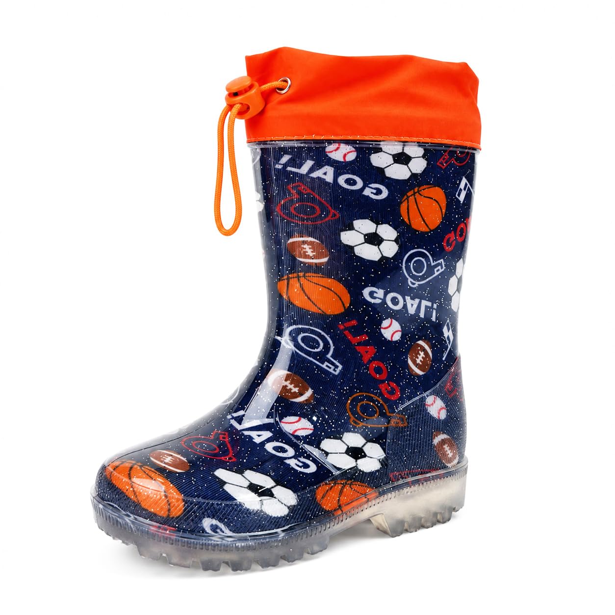 YAAMOO Gummistiefel Kinder, Regenstiefel Kinder, Gummistiefel Jungen, Kinder Gummistiefel mit Schnürzug, Wasserdicht, Anti-Rutsch Sohle