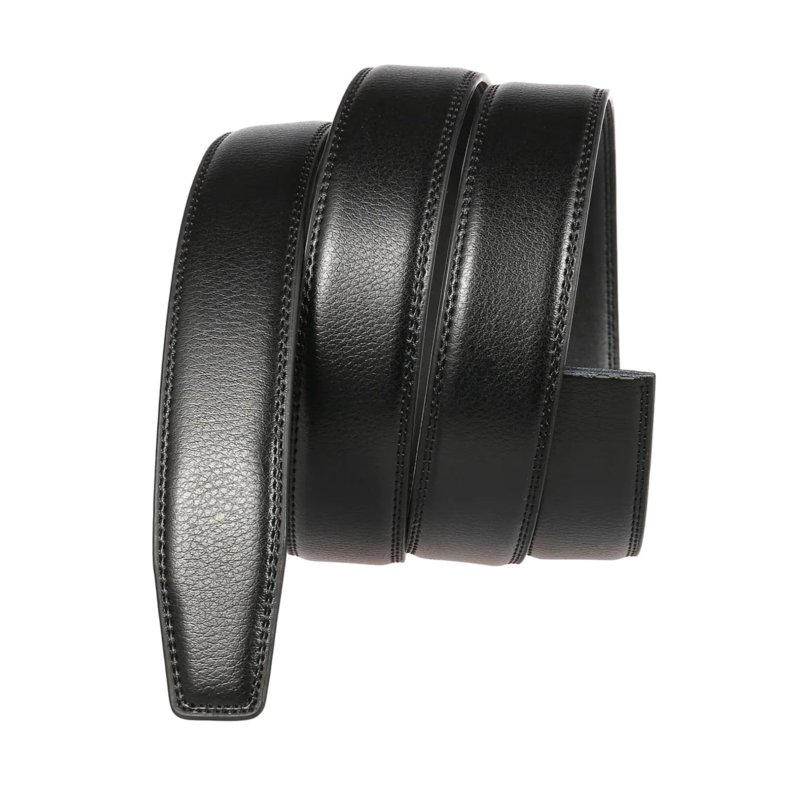 Tokicoo Men's Genuine Leather Belt Without Buckle, 3.0cm Width, Replacement Strap for Automatic Buckles,Black,115(Fits Waist 38" - 41")
