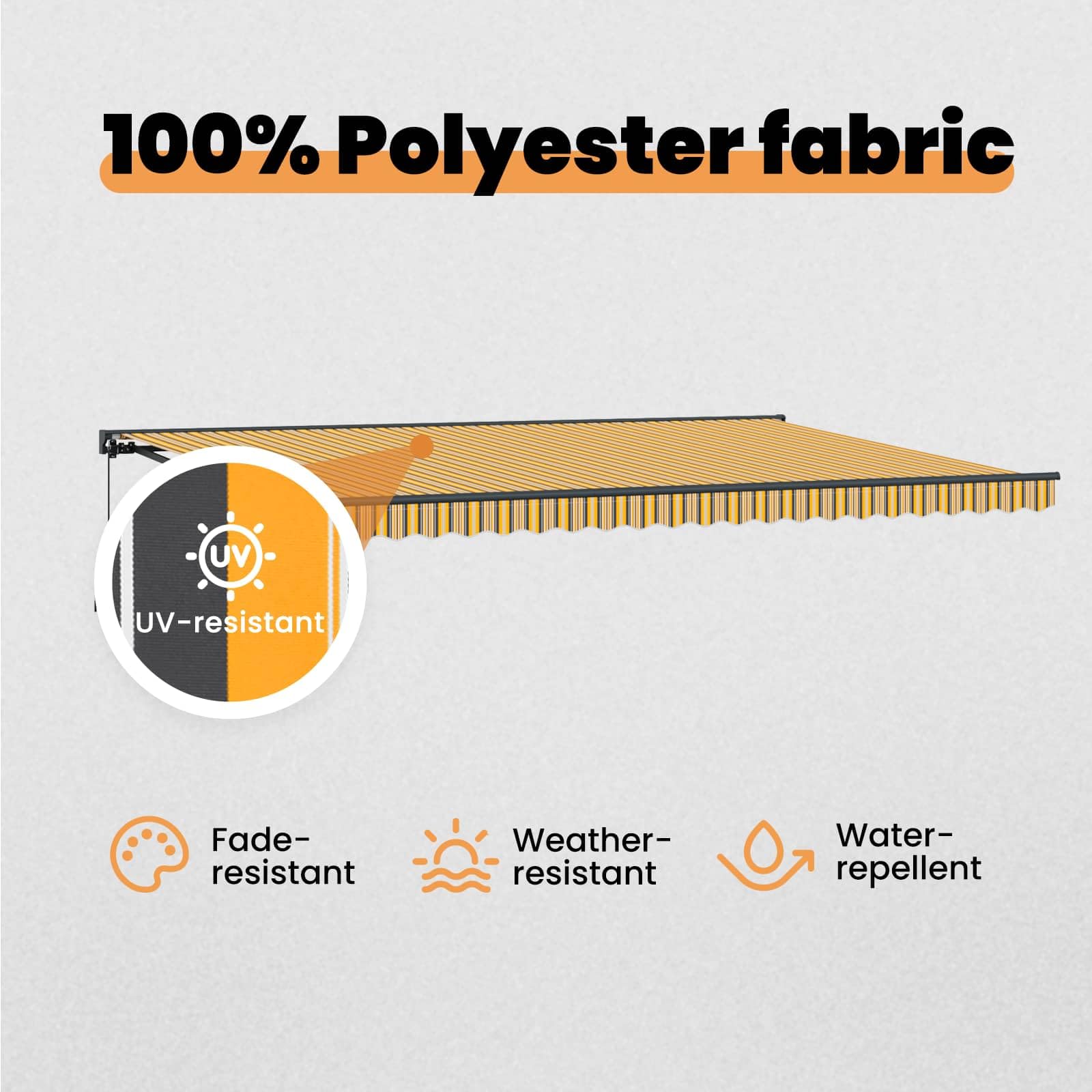 vidaXL Rama markizy Żółty i Szary 500 × 300 cm Poliester z powłoką PU