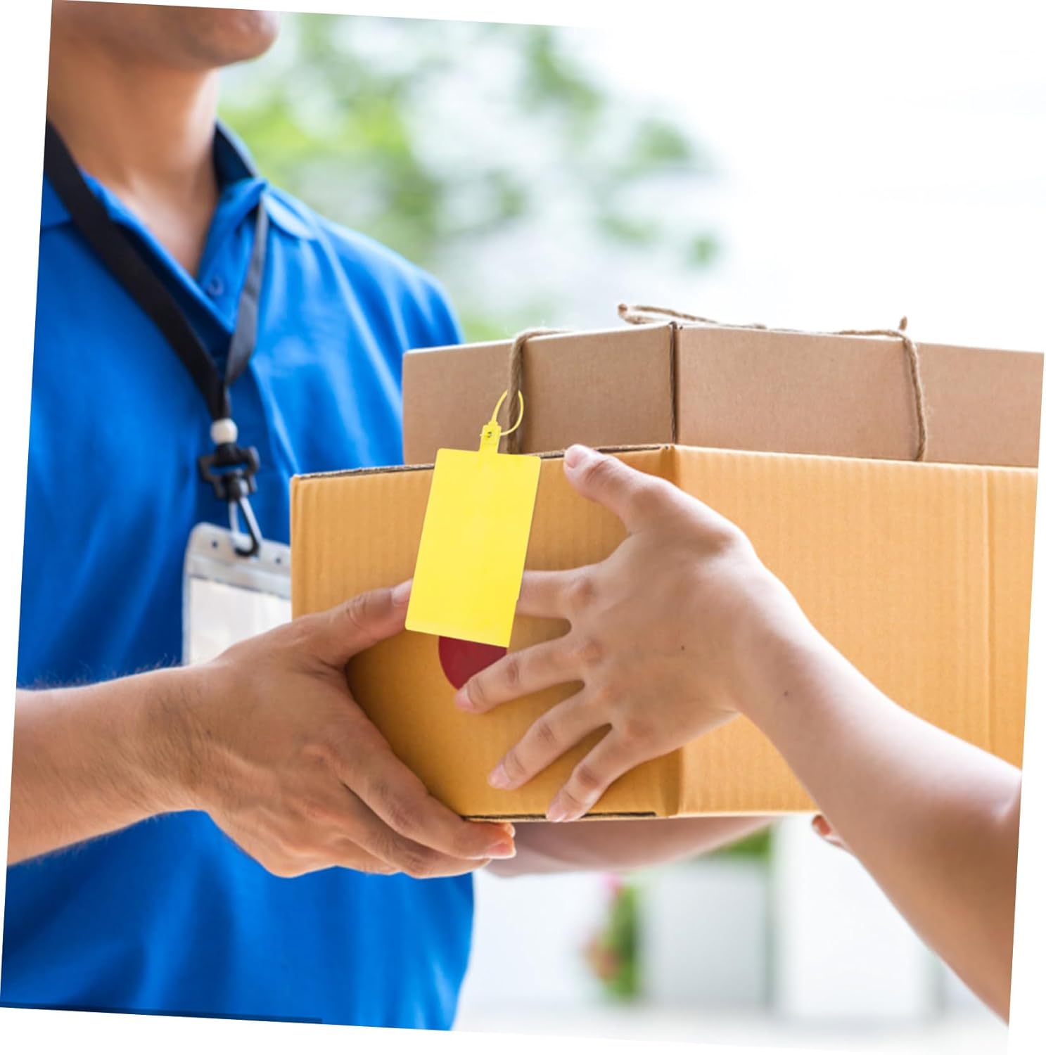 100pcs Yellow Plastic Shipping Tags 5.8x100mm Labeling Tags for Luggage and Wire Use Industrial Packaging Shipping Labels