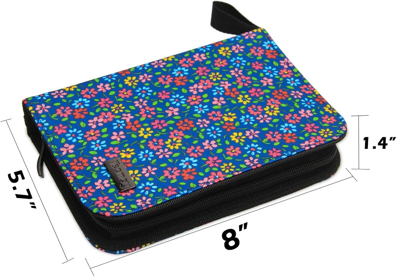 Teamoy Crochet Hook Case Empty, Crochet Hook Holder Organizer, Flowers Blue