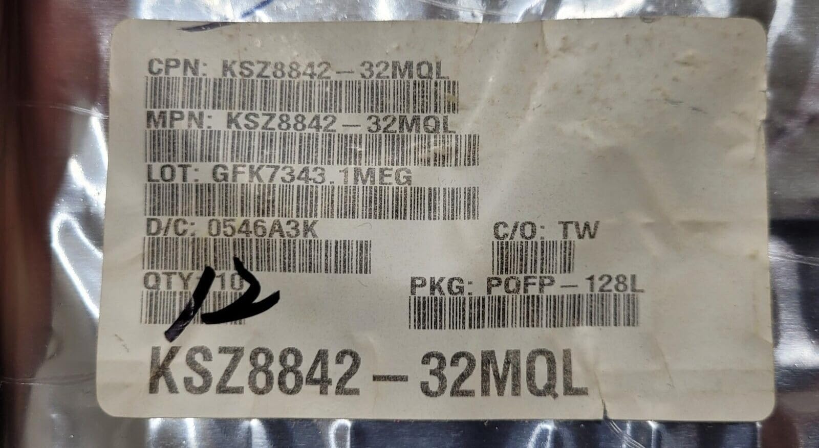 (1 PC) KSZ8842-32MQL KEDN IC Switch 10/100 32BIT 128QFP