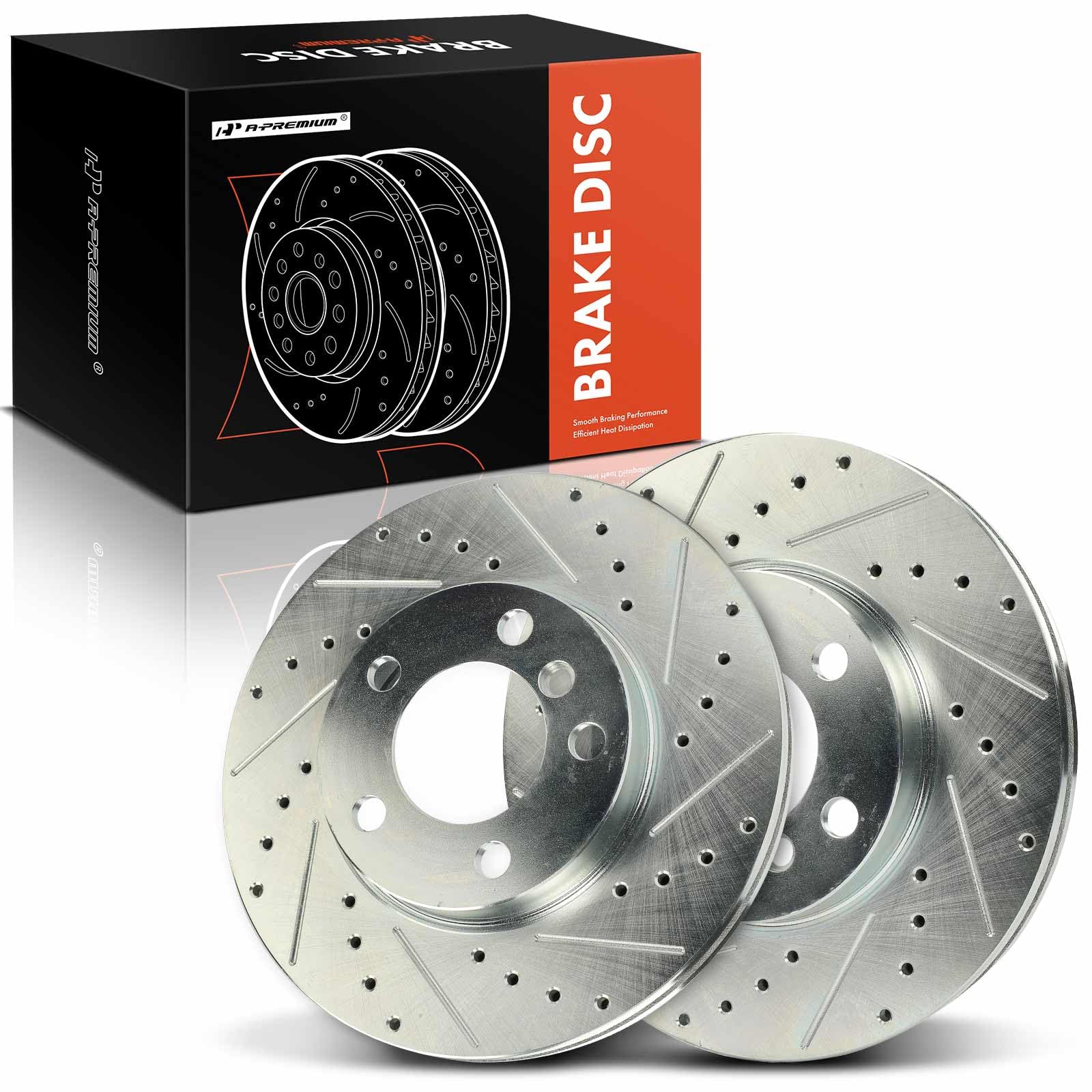 a-premium 11.57 inch (294mm) front drilled and slotted disc brake rotors compatible with select mini models - cooper countryman 2011-2016, cooper paceman 2013-2016, 2-pc set