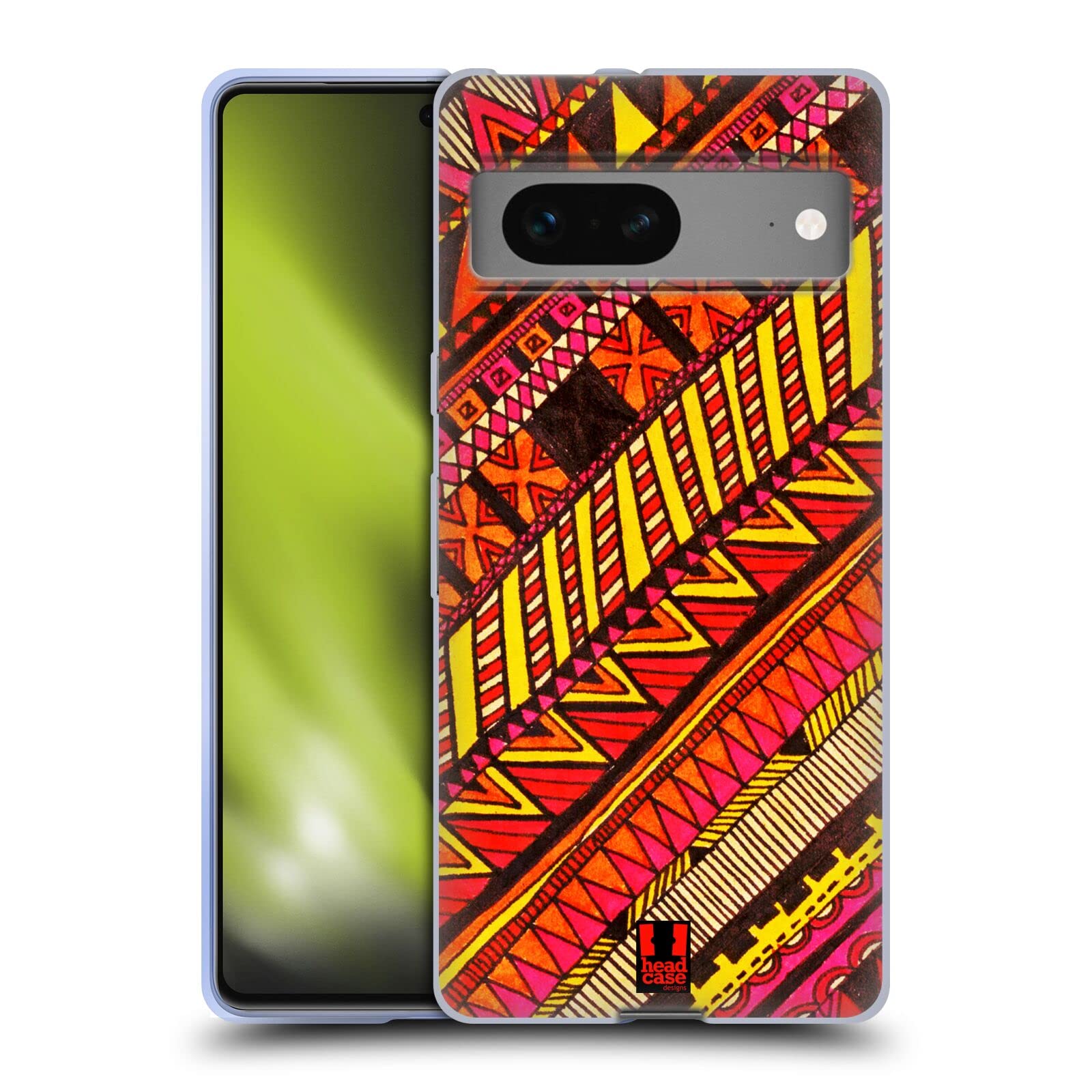 Head Case DesignsWarm Aztec Doodle Soft Gel Case Compatible with Google Pixel 7