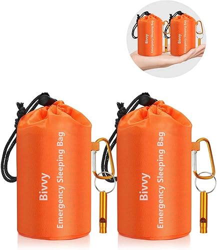 Miniatura 8 de Sacos de dormir de emergencia térmica, mantas espaciales ultraligeras para supervivencia, impermeables, equipo de supervivencia multiusos para