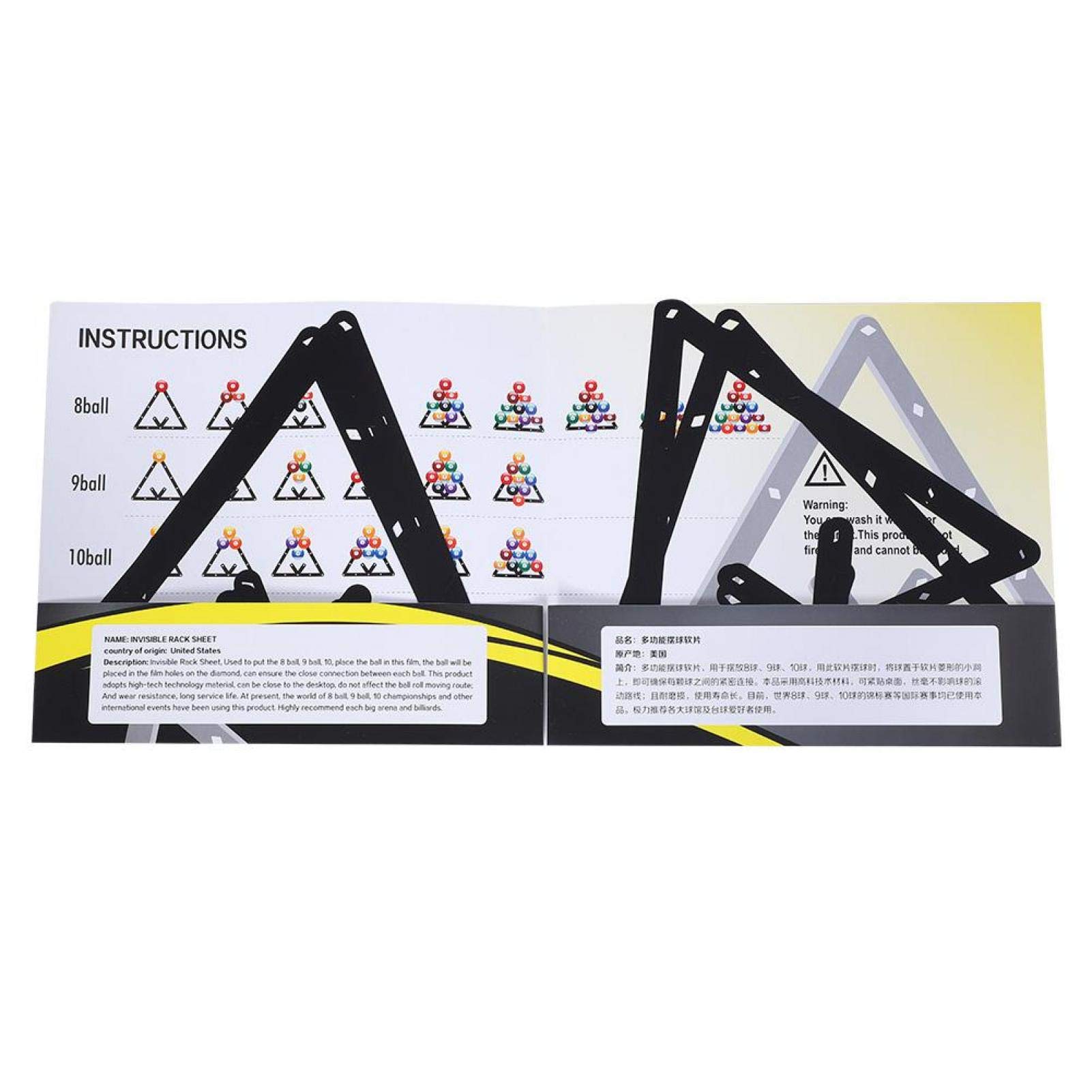 Demeras 6PCS Biliardo Foglio Biliardo Triangolo Cue Rack Tavolo Palla da Biliardo Carta Tavolo da Biliardo Stecca da Biliardo Accessorio per Snooker Biliardo