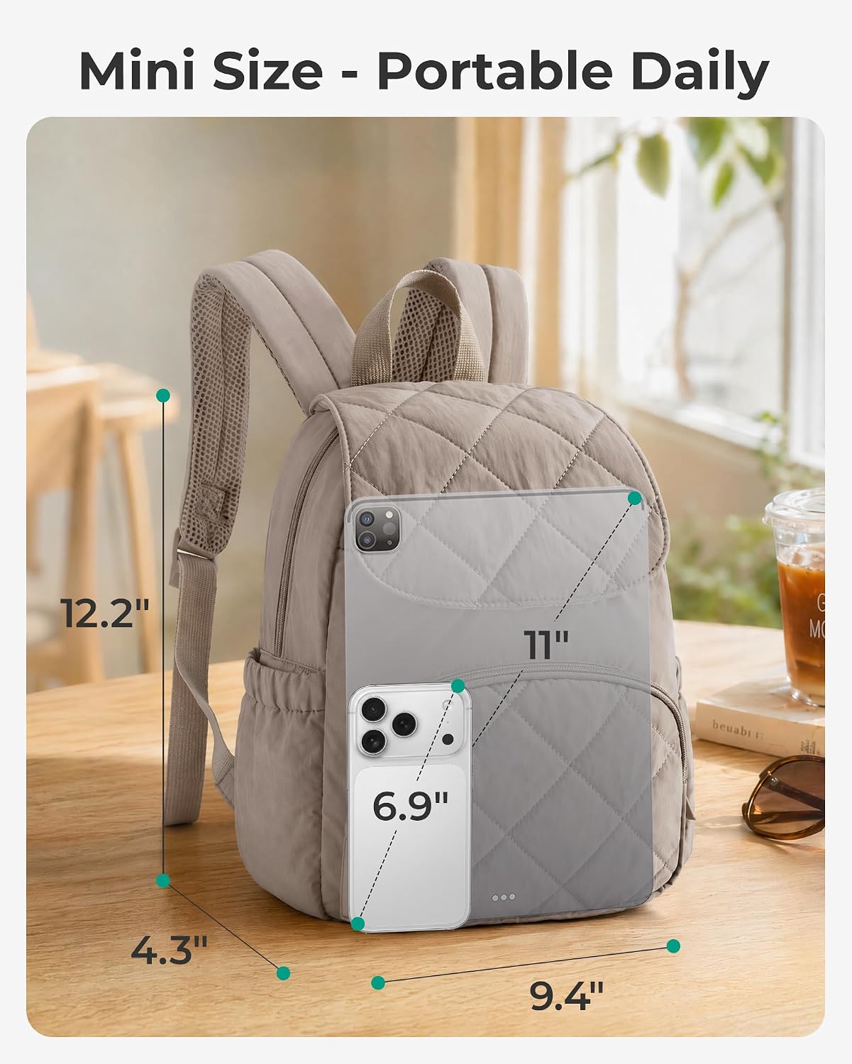 BAGSMART Mini Backpack for Women, Cute Puffer Flap Daypack Purse