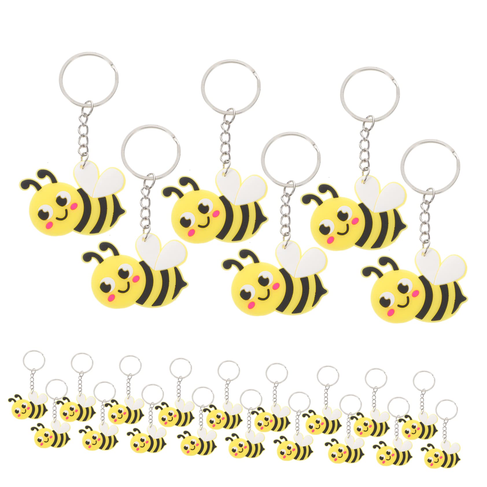 COLLBATH 72piezas Adorable Bee Keyring Cartoon Bee Keychain Pendant Decor Creativo Para Fiestas y Accesorios De Bolsos
