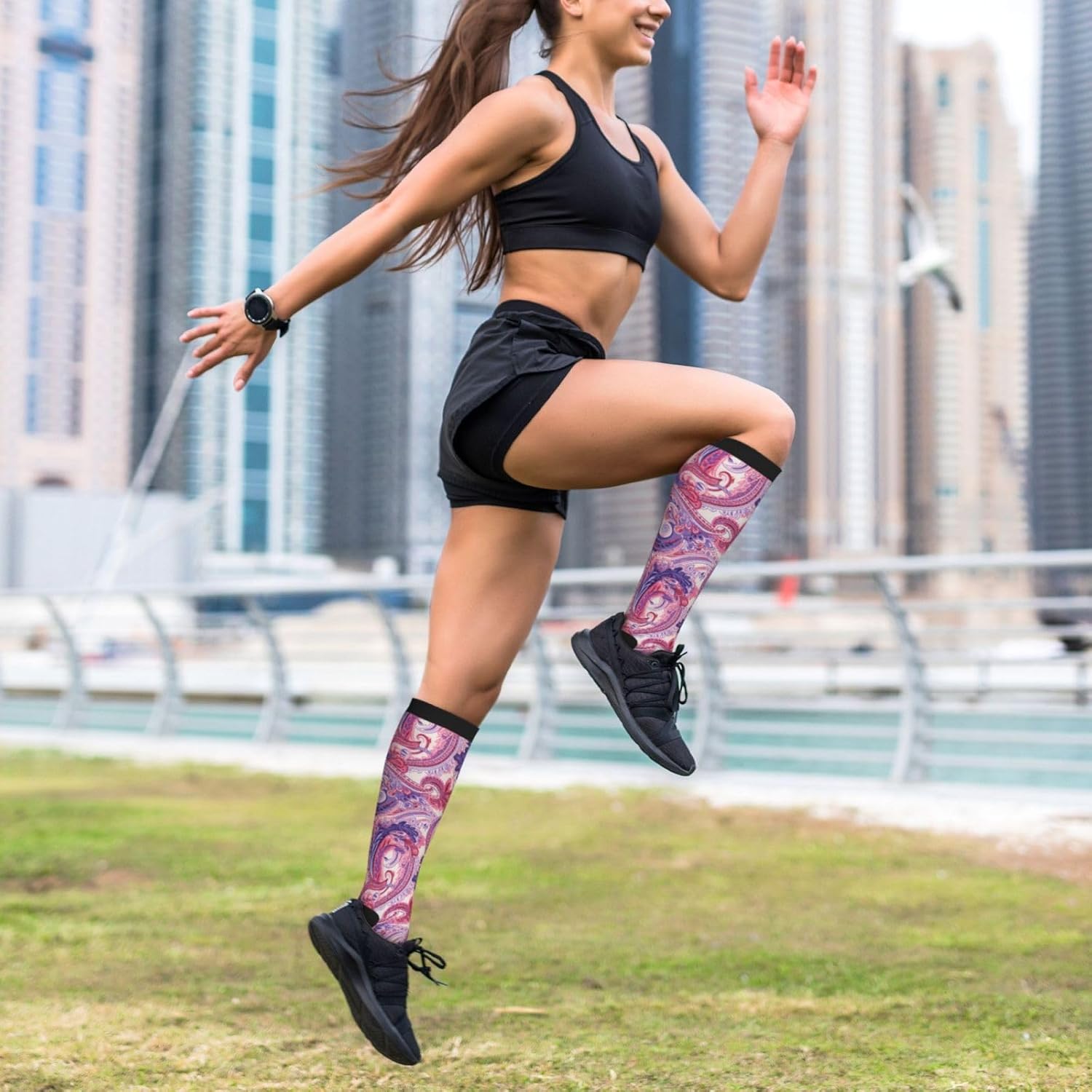 Avocado Compression Socks Women Men Knee High Stock for Running Work Support Nurses Travel - Image 3