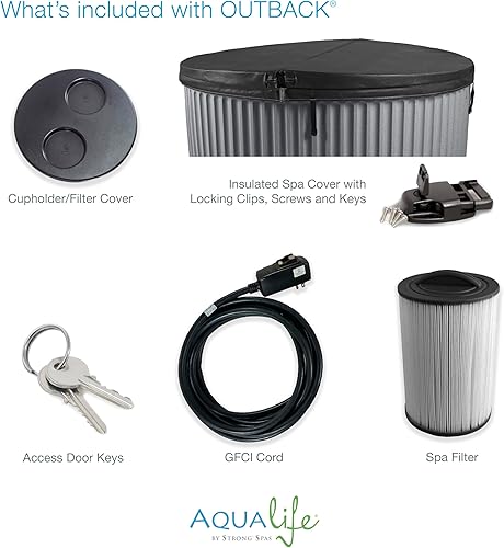 Miniatura 12 de AquaLife Outback™ - Bañera de hidromasaje sin tumbona para 5-6 personas con iluminación LED y cubierta aislada Gris (Gray