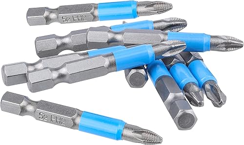 Miniatura 5 de Yakamoz Phillips Bits #2 Juego de puntas de destornillador magnético de 1/4 de pulgada, vástago hexagonal, cabeza cruzada, Ph2, puntas de