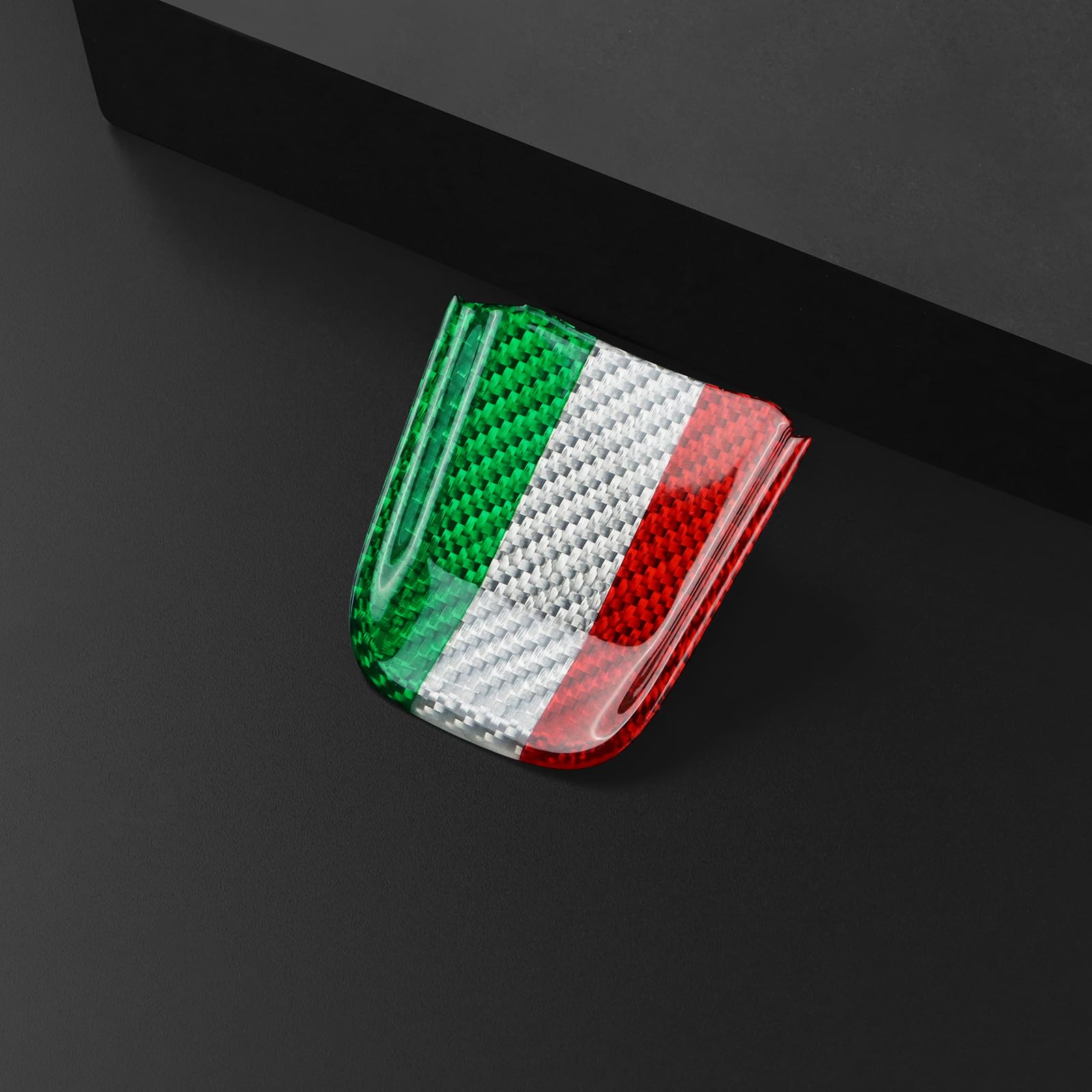 KUNGKIC Accesorios para FIAT 500 Abarth 595 2020 2021 2022 2023 2024 Real Fibra de Carbono Duro Coche Volante Cubierta de Barbilla Panel del Volante Adhesivo Interior Accesorios, Regalo, Color