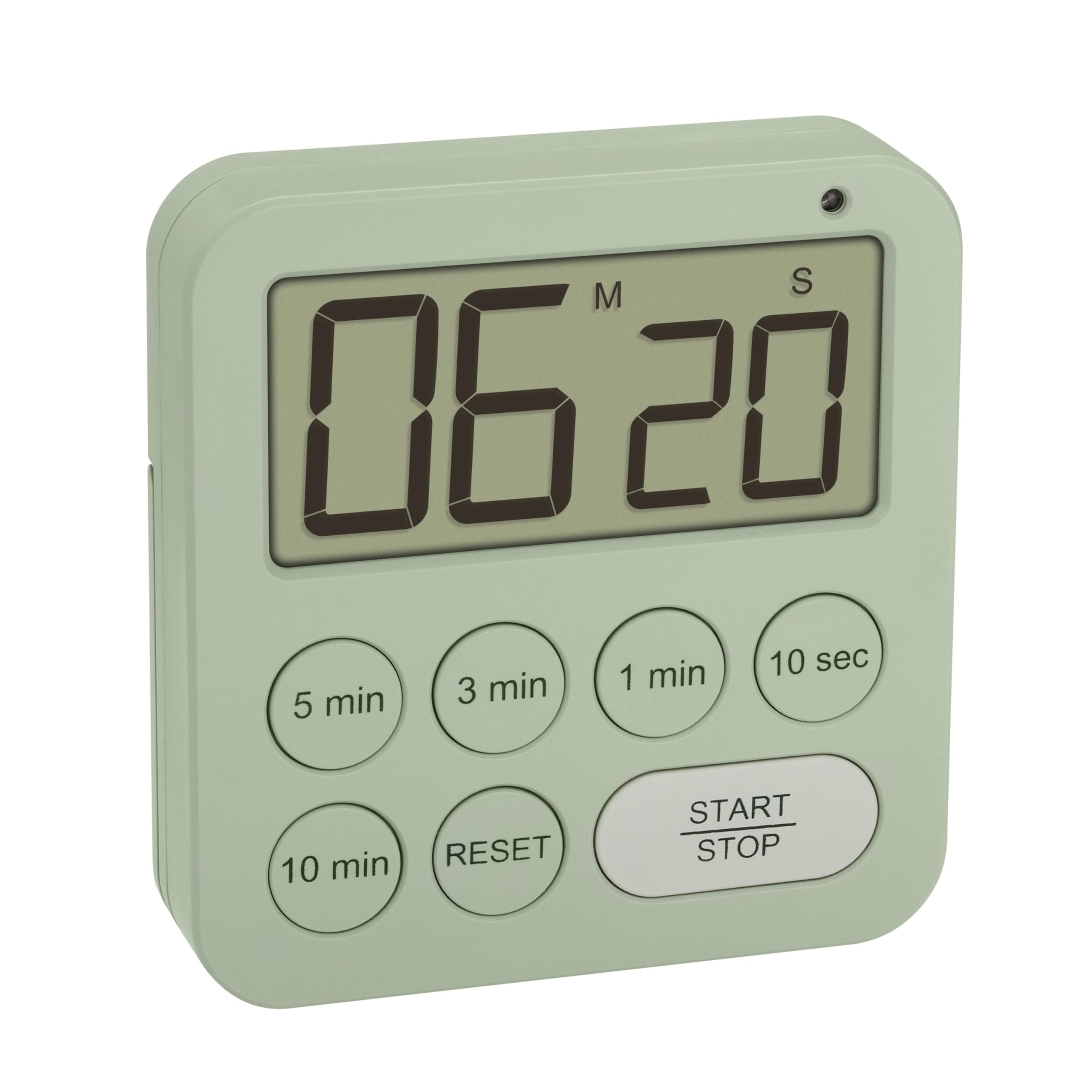 TFA Dostmann 38.2056 Digital Timer for Sports/Cooking/Learning with Magnetic Stopwatch with 3 Volume Levels, Quick Selection, Large Screen, Visual LED Warning Light