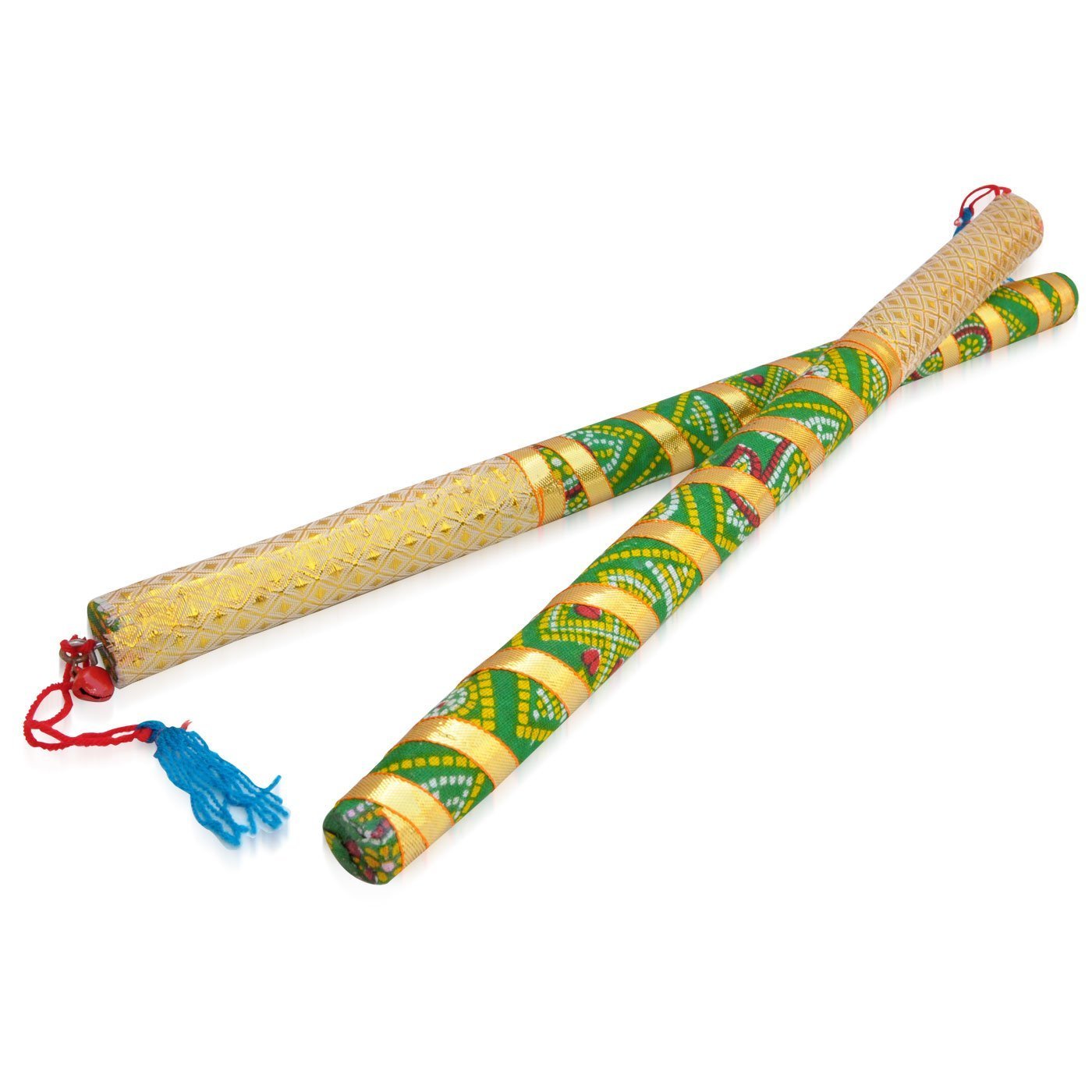 DMS RETAIL Dandiya -Bandhni Decorated Wooden Garba Sticks for Navratri Celebration/Garba/Dandiya Sticks-for Men/Women/Kids - Image 2 thumbnail