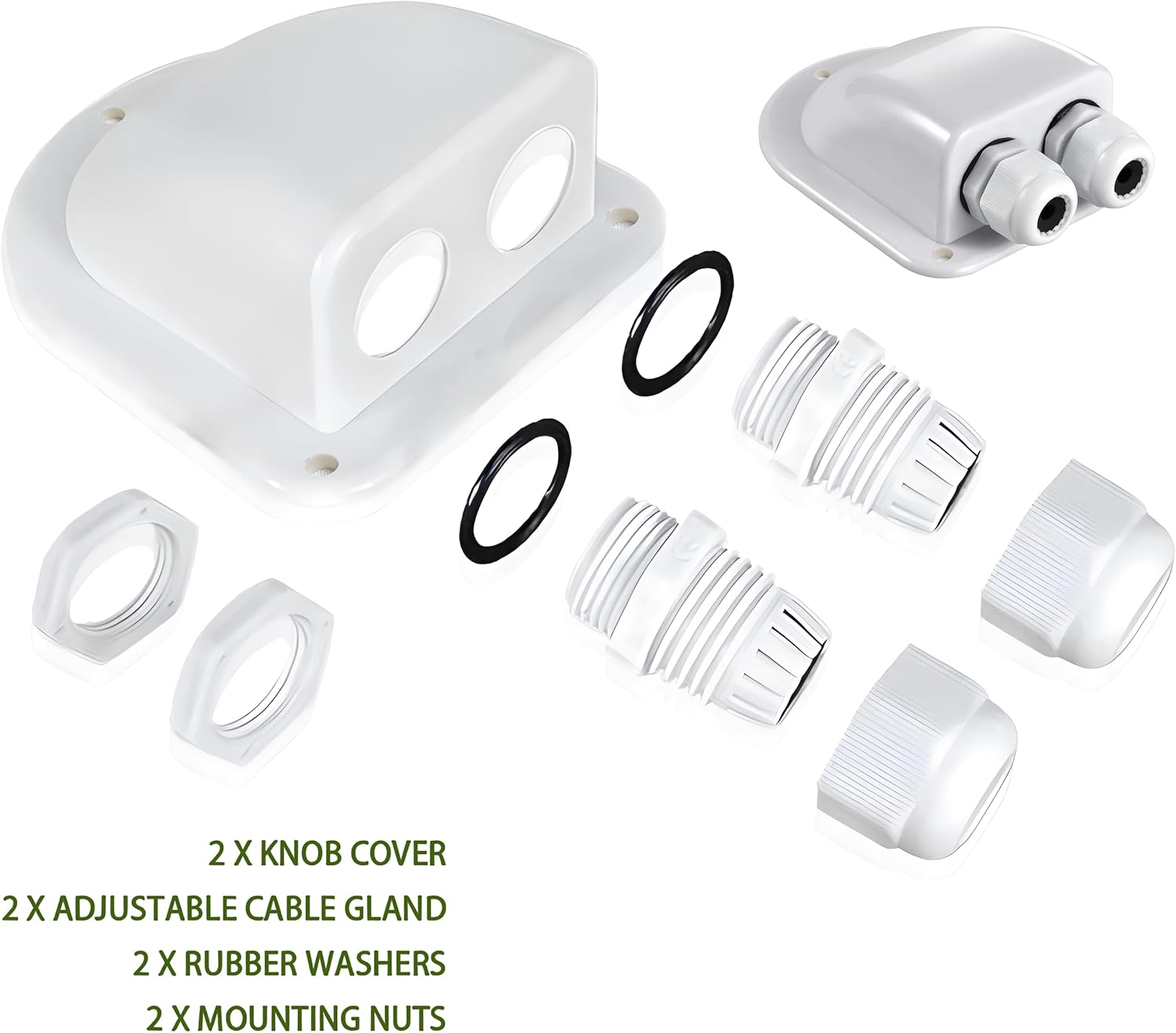 7PCS Solar Panel Mounting Brackets Kit, Drill-Free ABS Corner Bracket Mount for RV Roof, Boats, Caravans and Campervans, Complete Hardware with Cable Entry Gland & Screws (White)