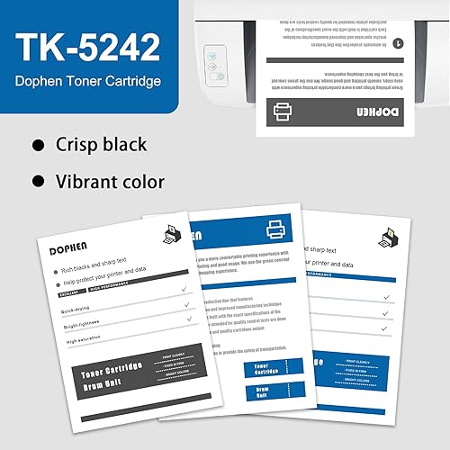 Miniatura 4 de TK5242 - Juego de cartuchos de tóner de 4 colores - TK-5242K TK-5242C TK-5242M TK-5242Y Reemplazo de tóner para impresora Kyocera ECOSYS P5021cdn