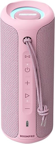 MIATONE Altavoz Bluetooth Portátil 36W Sonido Estéreo Aumento de Graves, 24H Tiempo de Reproducción Bluetooth 5.3 Emparejamiento TWS (Rosa)