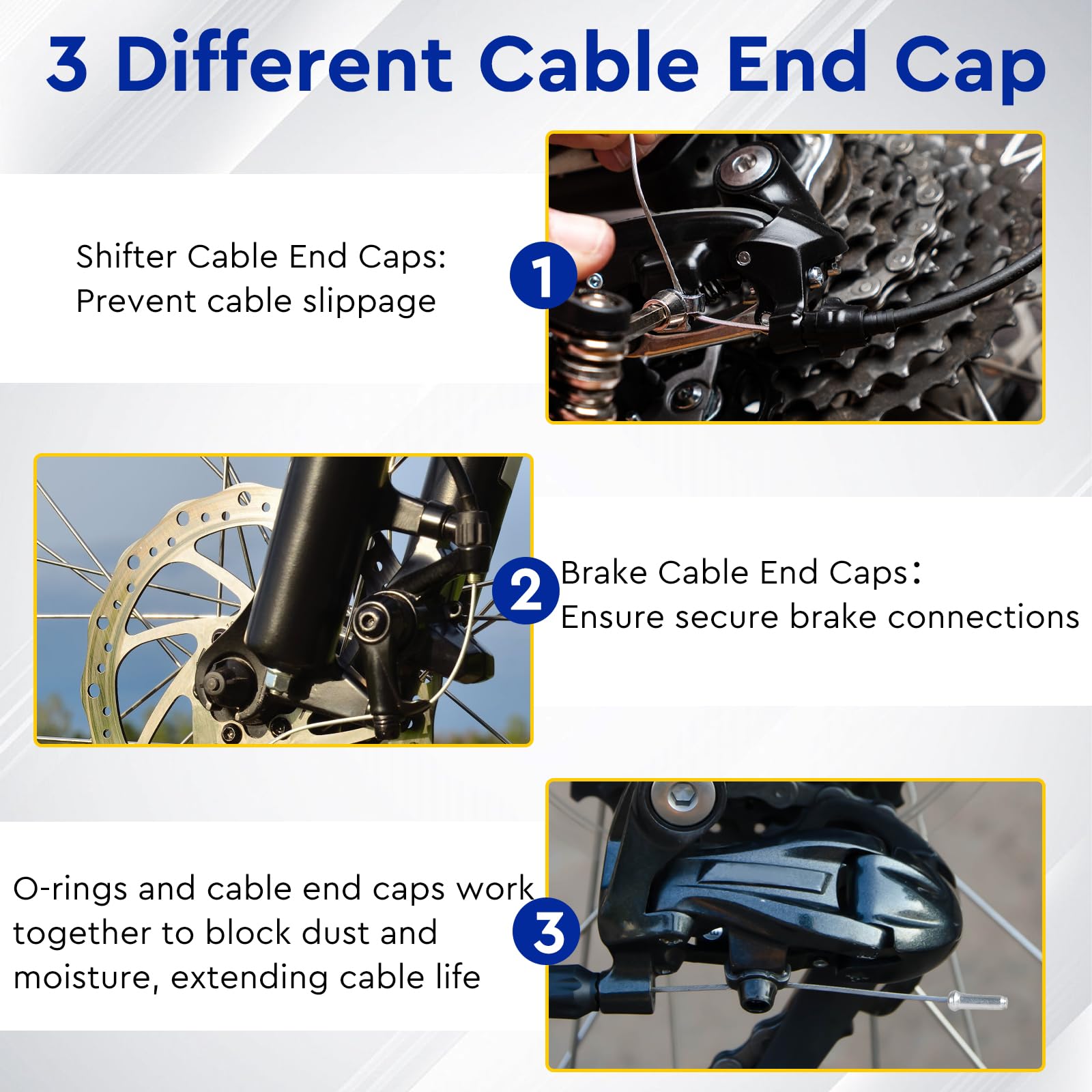 efuturetime Kit Cable Frein Velo 83 Pièces avec Pince à Câbles pour Vélo, Câbles Frein & Dérailleur Galvanisés, Gaines Bowden et Embouts, O-Rings - Cable de Frein Vélo pour VTT