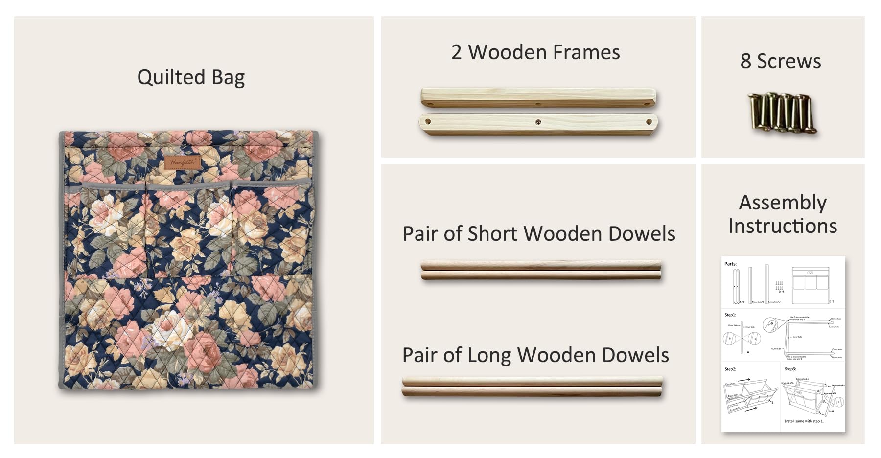 Hanfetch Yarn Caddy Large Size Yarn Storage Organizer for Yarn Skeins-Organizer for Crochet Hooks Knitting Needles Other Accessories (Peony Easy Assembly)