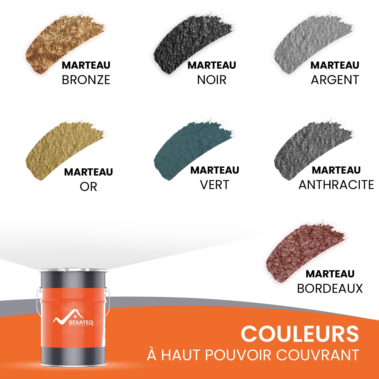 BEKATEQ LS-590 Peinture effet martelé Vert 2,5L I 3en1: Protection contre la rouille, apprêt & vernis pour intérieur et extérieur I Peinture de protection pour métaux ferreux et non ferreux