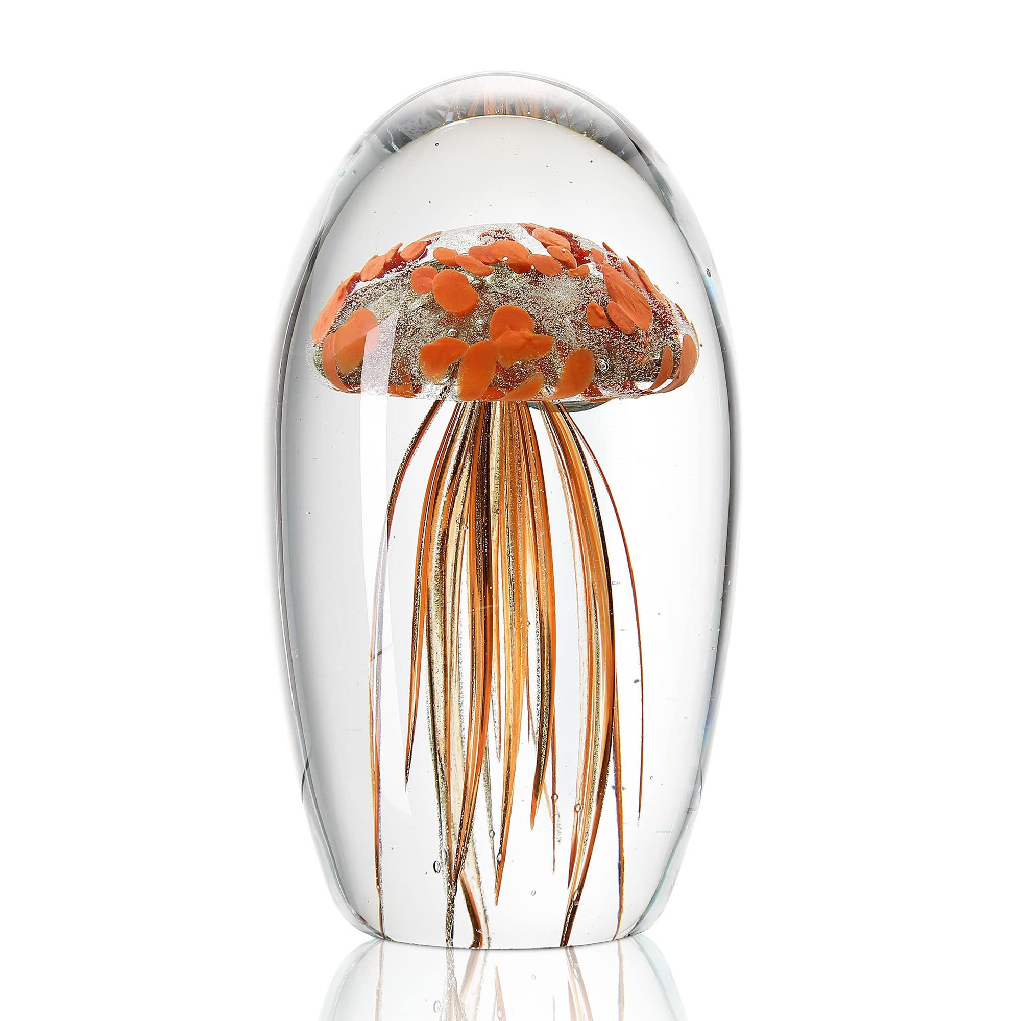 Méduse décorative en verre orange SPI Home pour égayer un meuble ou un bureau