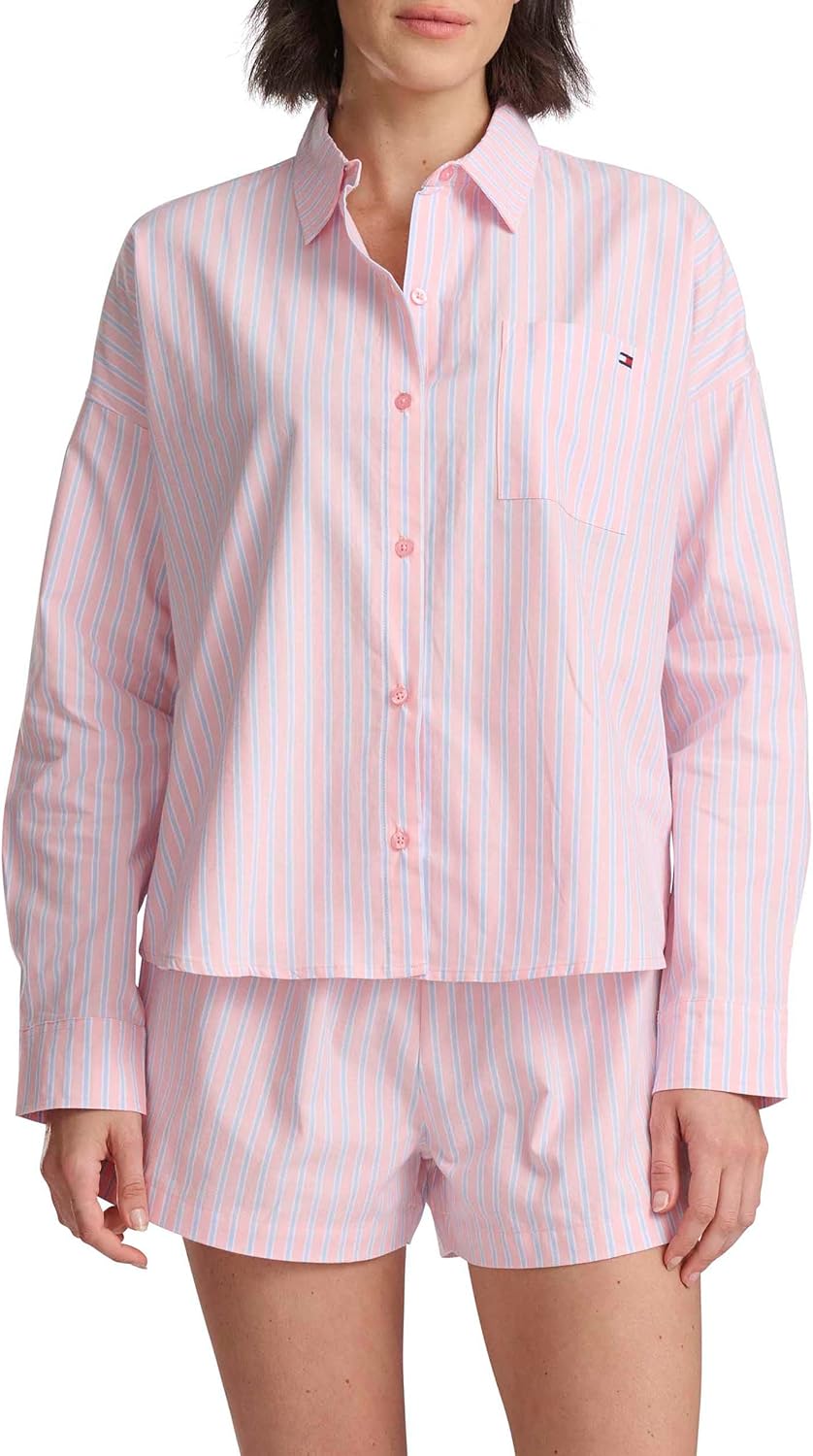 Tommy Hilfiger womens Longsleeve Boyfriend Fit Sleepshirt