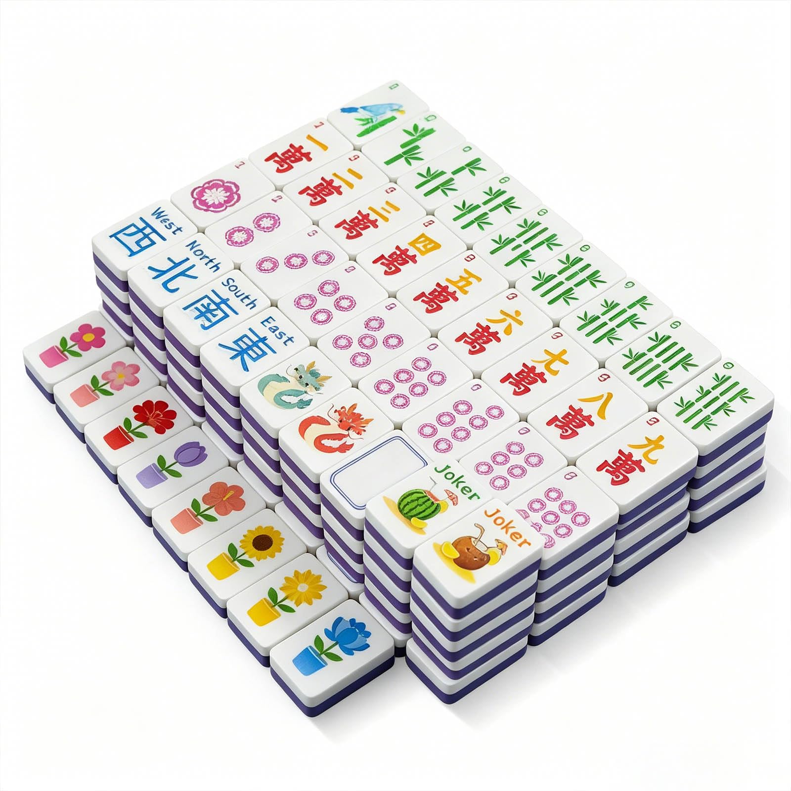 Generisch Mahjong galleggiante, gioco da tavolo tradizionale cinese, con sacchetto e dadi, per giochi d'acqua e spiaggia estiva (B)