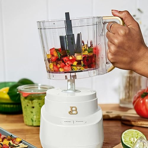 Miniatura 8 de Hermoso picador de alimentos de 3 tazas, mini procesador eléctrico con cuenco de vidrio, sin BPA, hoja de acero inoxidable, apto para lavavajillas,