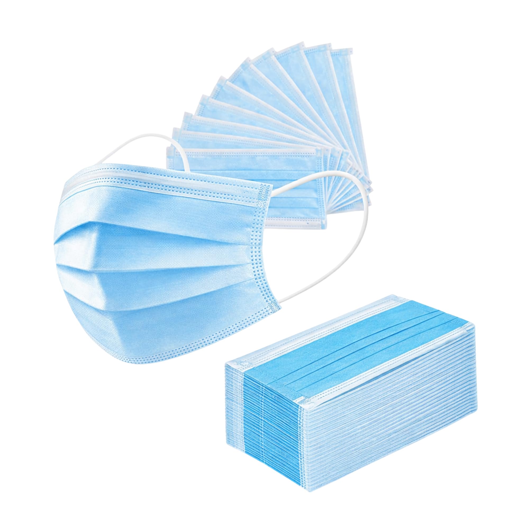 Medelite Melt Blown - SMMS Fabric 3 Ply Disposable Face Mask with Nose Clip and Reusable Travel Pouch (Blue, Pack of 100) for Unisex-image-12