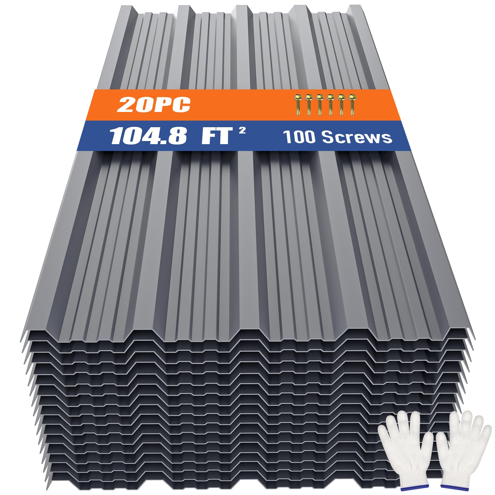 Photo 1 of **TOP PIECE VERY MINOR ABRASIONS FROM TRANSPORT** Brakki Metal Roofing Panels 20pcs Grey