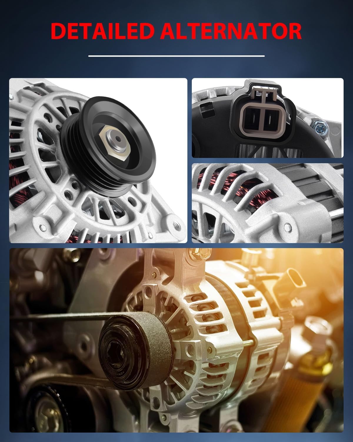 cciyu New Car Alternator Replacement for/Compatible with 2003-2007 Accent 2005-2009 Tucson 2006-2009 For Kia Rio 2006-2009 For Kia Rio5 2004-2009 For Kia Spectra 11011, AVA0048, 113657