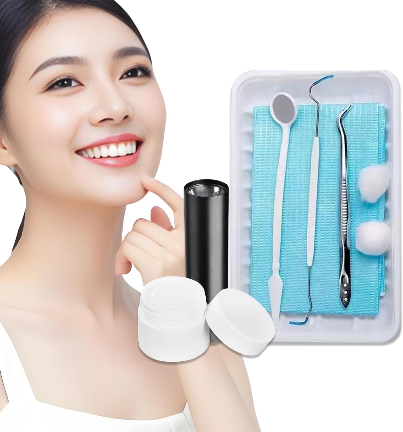 Dental Repair Kit for Gaps, Chips, Missing Teeth & Cavities - High Hardness Temporary Filling, Light Cure, Heat Resistant, DIY at Home with Tools, Natural Looking