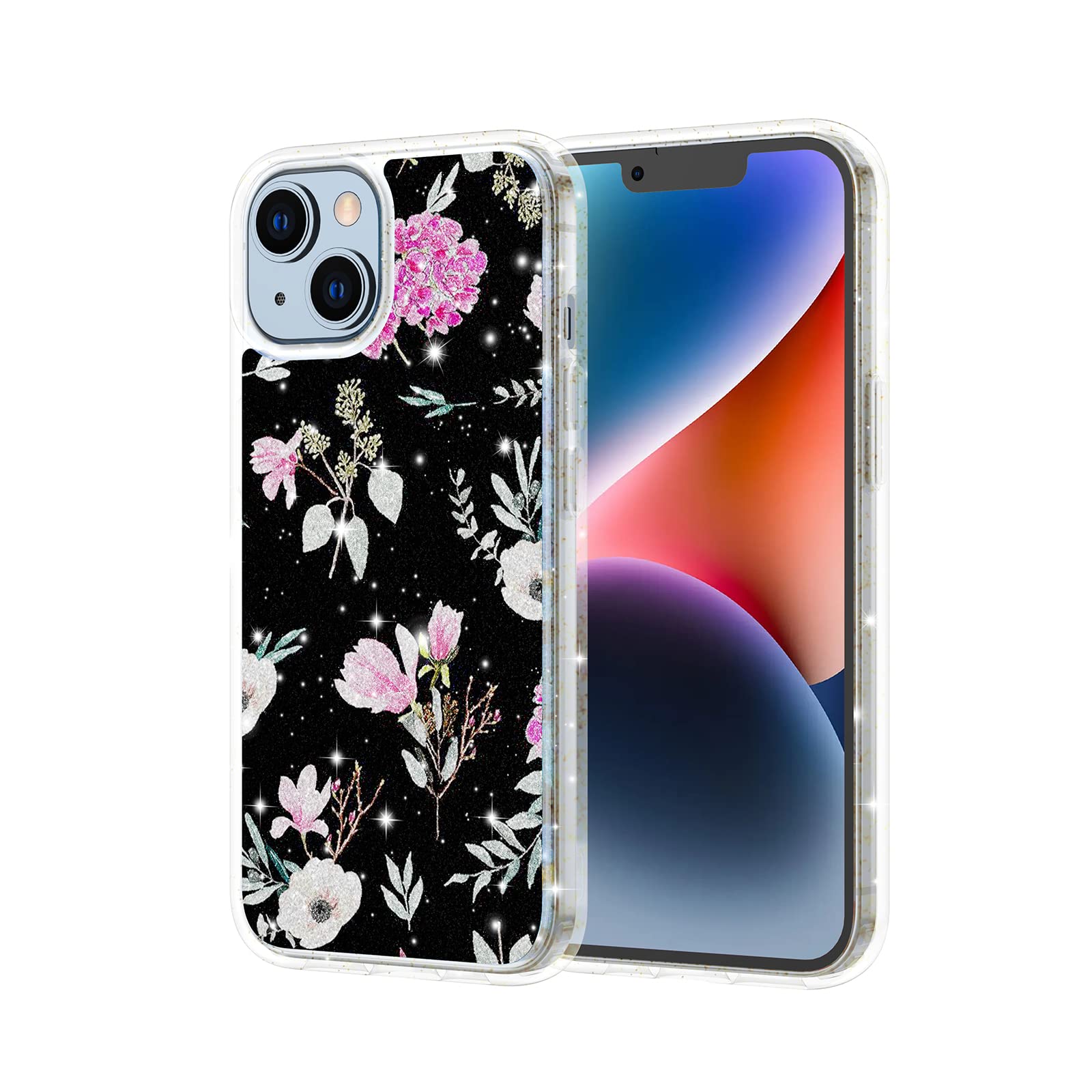 QRemix Flower Pattern for iPhone 14 Plus 6.7 Inch Case,All-Inclusive Anti-Drop Anti-Scratch Ultra-Thin Protective case,Not Yellowing,Never Faded,More Suitable for Girls and Ladies iPhone 14 Plus case
