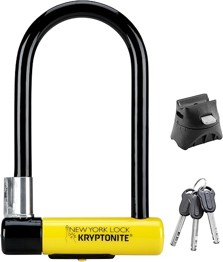 Kryptonite New-U New York Standard Heavy Duty Bicycle U Lock Bike Lock BLACK/YELLOW, 10