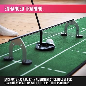 PuttOUT Pro Putting Gates Golf Training Aid for Face Angle Control with 3 Adjustable Gate Sizes