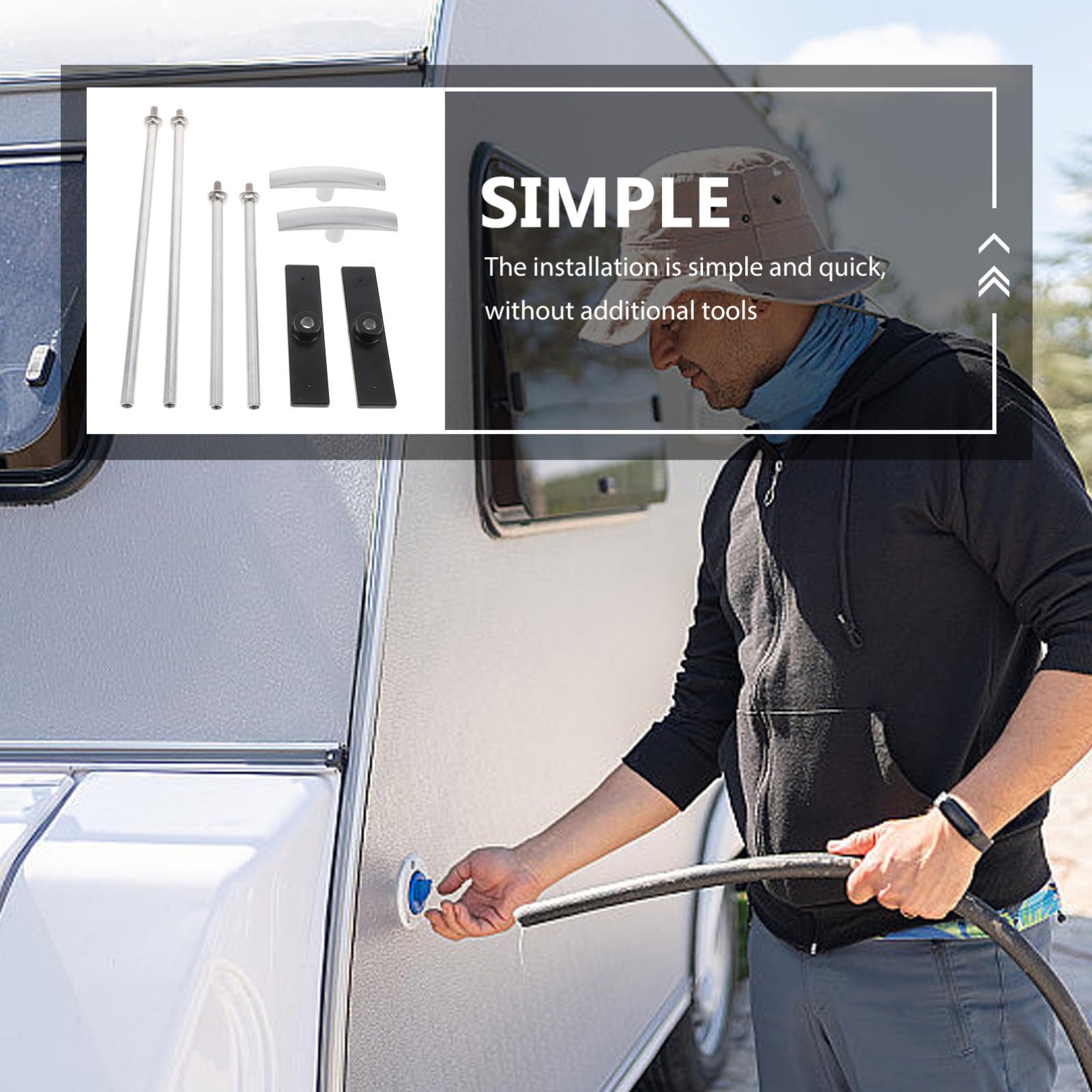 SHINEOFI Kit di Estensione Maniglia Valvola di Scarico per Camper, Lunghezza 6 e 9 Pollici, Plastico e Alluminio, Facile Installazione e Utilizzo Intuitivo