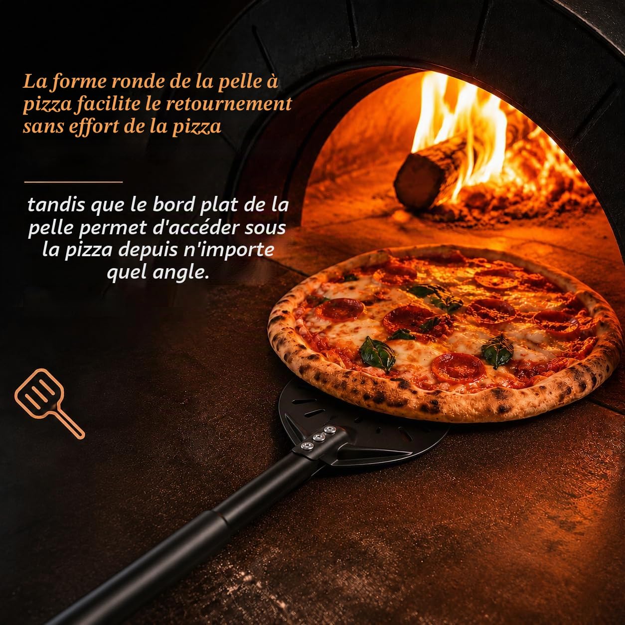 Lot de 2 pelles à pizza perforées en aluminium