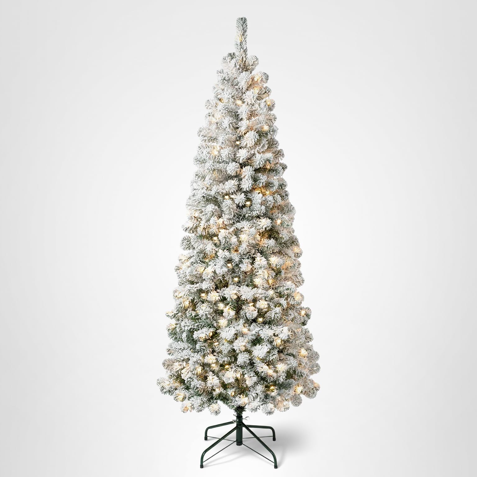 Amazon.com: National Tree Company 6 ft Pre-Lit Flocked Acacia Slim