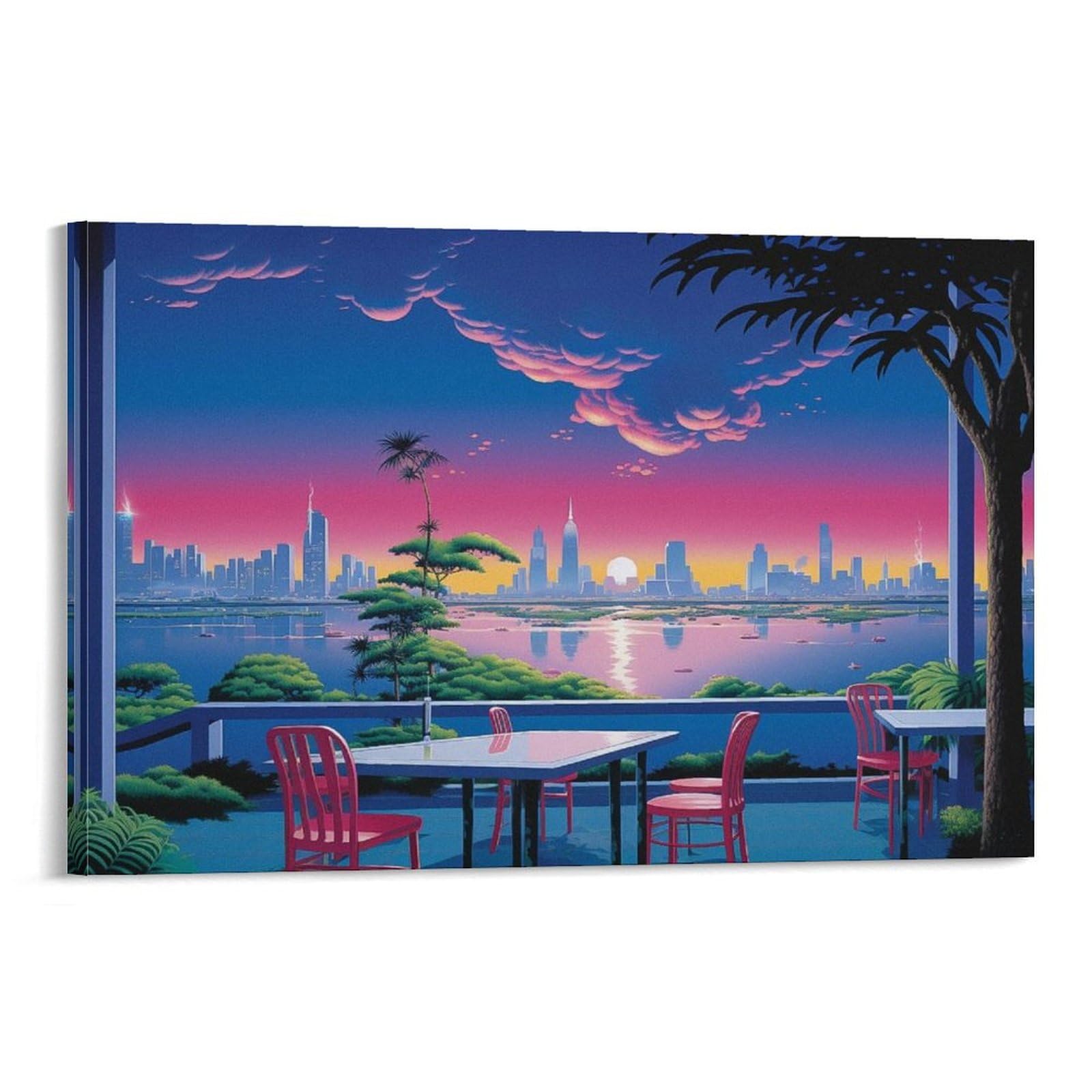 Amazon.com: Hiroshi Nagai Tropical Modern City Landscape Framed