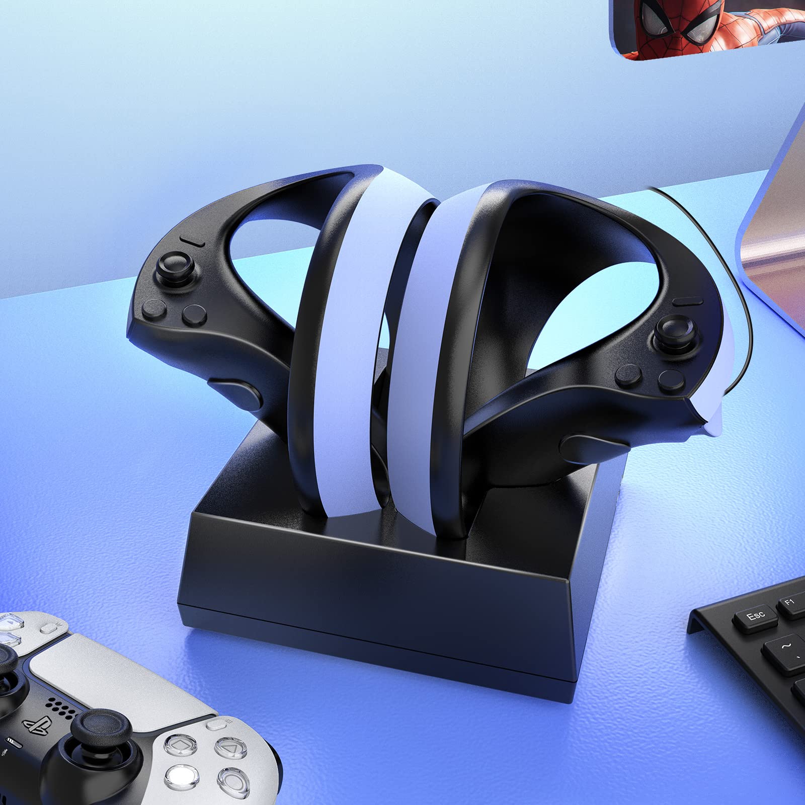 PS VR2 Dock di Ricarica per Controller Sony PS VR2 Sense con Porta di Ricarica Magnetica Rimovibile Type-C Dock di Ricarica ad Alta velocità e Cavo USB-C per Accessori per Controller PS VR2