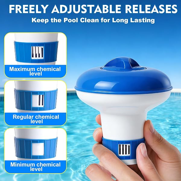 KGC Pool Dosierschwimmer Chlor Schwimmer für Chlortabletten - Dosierschwimmers 12.5cm für Mini-Tabs 20gr Pool Tabletten Schwimmer Dosierer Chlorschwimmer für Pools Wasserpark Spa - 5