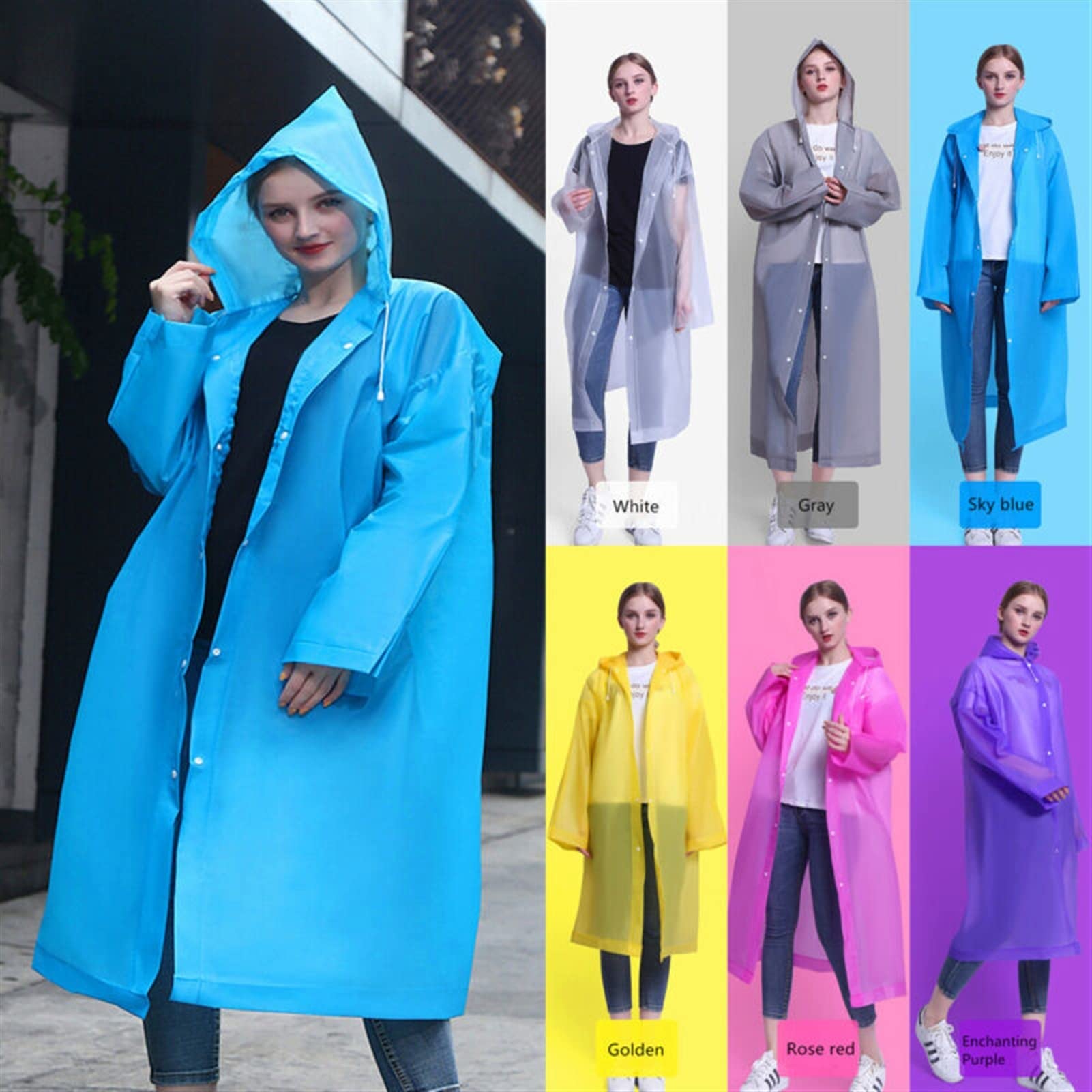 Couleur 3PCS Violet Manteau De Pluie Imperméable Pour Hommes Et Femmes, Vêtements D'extérieur