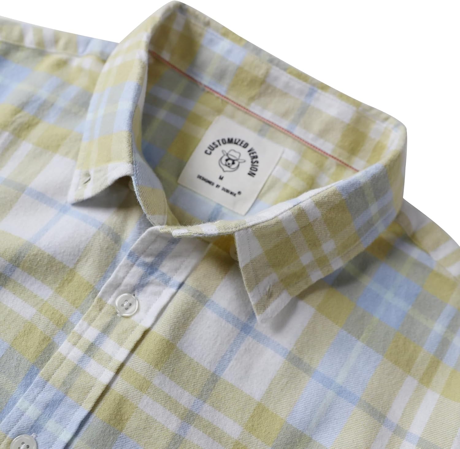 Dubinik® 6 oz Flannel Shirt for Men Plaid Mens Button Down Long Sleeve Shirts Cotton Casual - Image 3