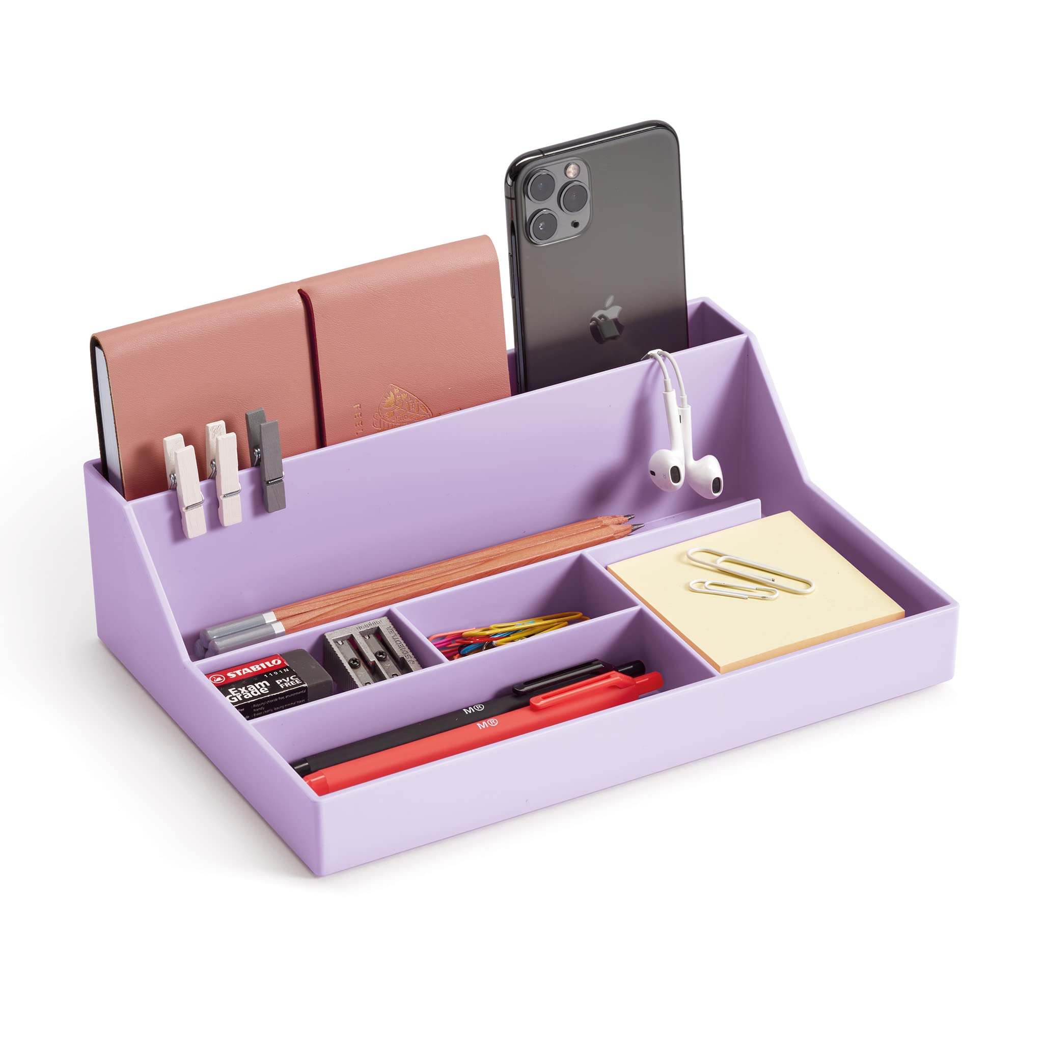 Miquelrius - Desk Organiser Tray Desk Organiser Size 250 x 175 x 72 mm Mauve, Malva